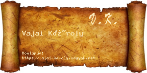 Vajai Károly névjegykártya